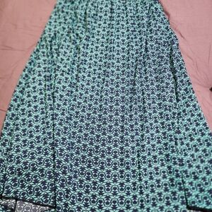 LuLaRoe Teal and Navy Geometric Maxi Skirt